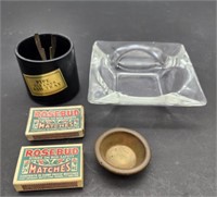 Vintage Matches, Ash Tray, Pipe Cleaner