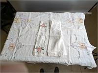 Lot of 4 Doilies- 3 Embroidered