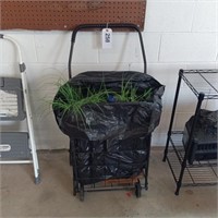Cart on Wheels w/ Artificial Plants