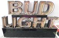 Bud Light neon sign, turns on and flickers