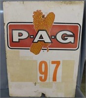 P-A-G masonite seed corn sign, 18 x 24