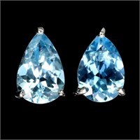 Handmade Pear Sky Blue Topaz 12ct Gemstone 925 Ste