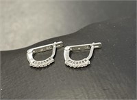 10 KT WG Diamond Small Hoop Earrings