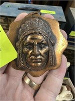 NATIVE AMERICAN COPPER THEME MEDALLION