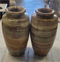 Two Striped Handmade Pakistan Vases