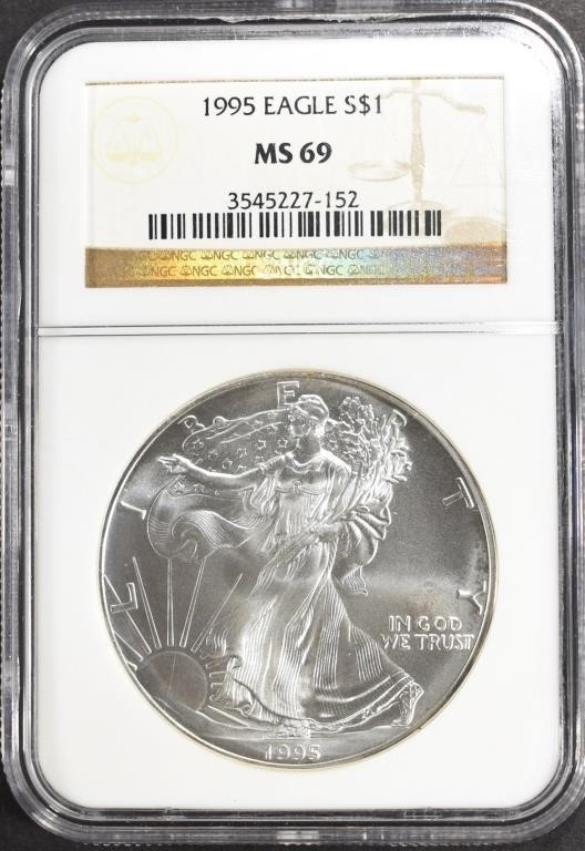 1995 AMERICAN SILVER EAGLE NGC MS69