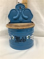 Vintage German “Mehl”(flour) Enamel Hanging Box,