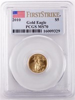 Coin 2010 Gold 1/10th Eagle PCGS MS70 Gold