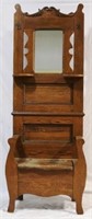 Vintage oak carved hall seat