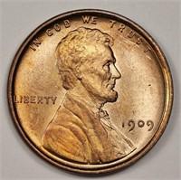 1909 VDB key Date BU Grade Lincoln Wheat Cent