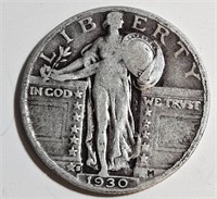 1930 s VF Grade Standing Liberty Quarter