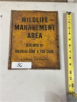 Wildlife Management Area sign- vintage