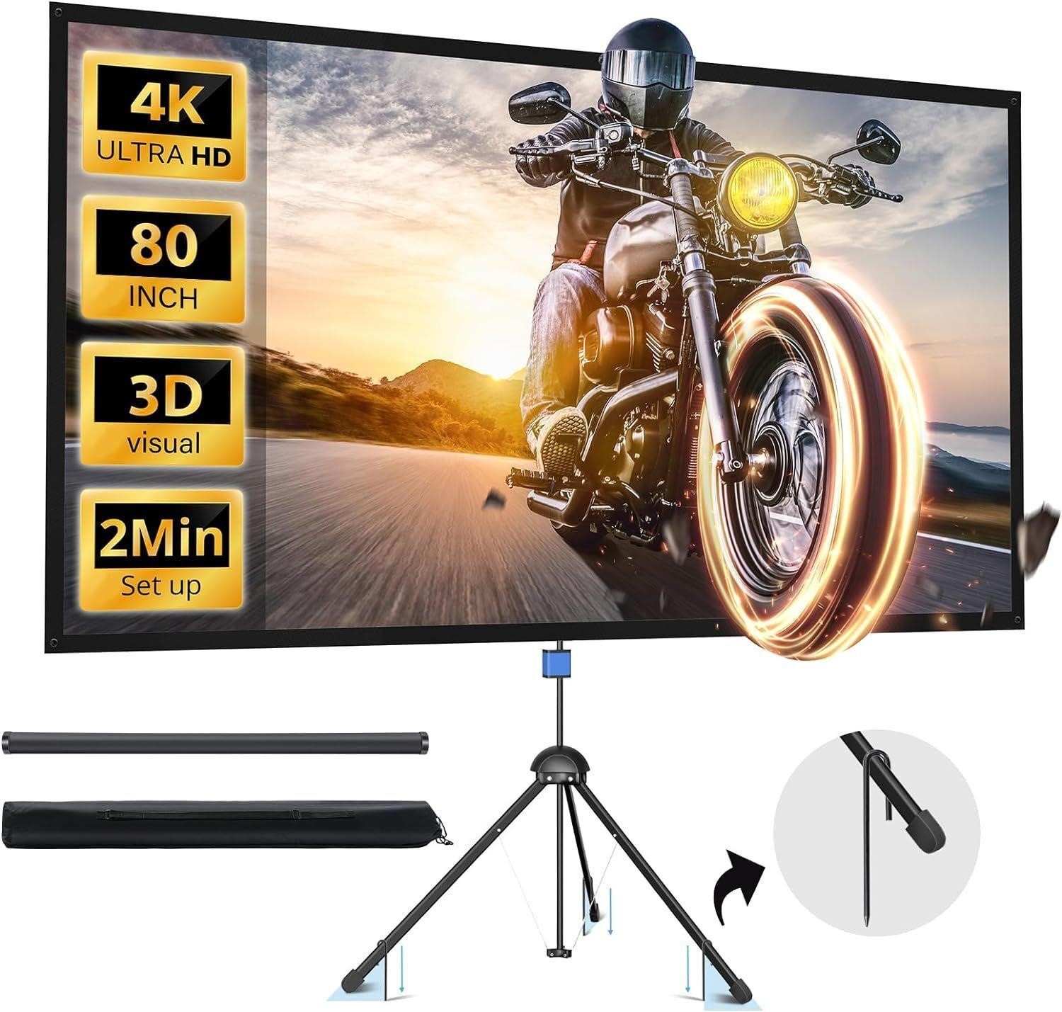 80" Projector Screen with Stand