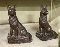 CAST IRON GERMAN SHEPHERD BOOKENDS