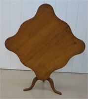 Early Large Tiger Maple Tilt Top Table