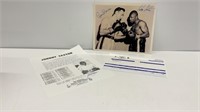 Signed Johnny Saxon and Basilio 8x10 picture