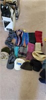 Group of hats and scarfs