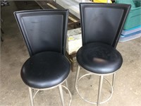 Metal/Pleather Bar Stools, Seat is 25”T
