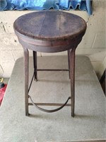 Vintage Metal and Wood Stool