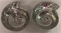 Pair Of Mariposa Aluminum Seashell Serving Bowls