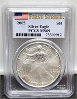 2005 Slab Silver Eagle PCGS MS69