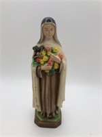 Antique Polychrome Mother Mary Plaster Statue