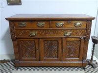 ANTIQUE ELM SIDEBOARD