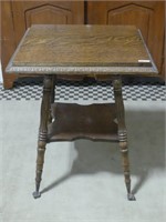 ANTIQUE OAK 24" SQ. PARLOUR TABLE