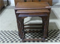 SET OF 3 MAHOGANY NESTING TABLES