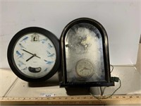 2 vintage clocks (1 wall, 1 mantel)
