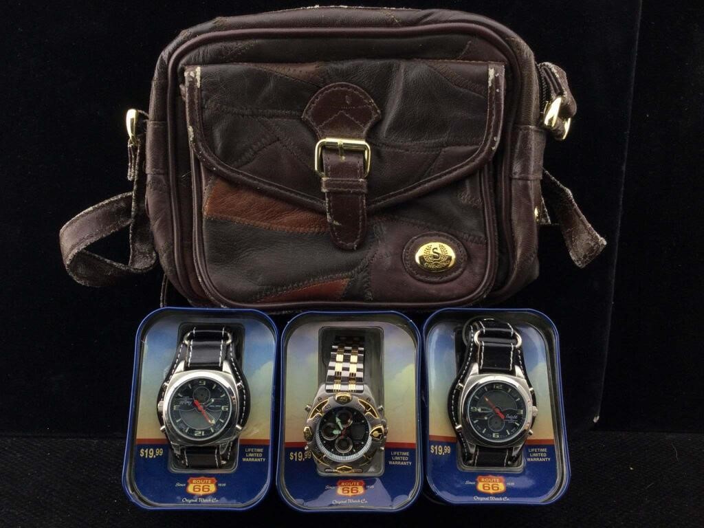 3 Route 66 watches in collector tins and more.