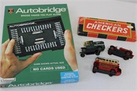 Vintage lot games/matchbox trucks