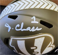 Signed Jamar Chase Mini Helmet COA BGS