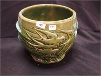 Art pottery jardiniere decorated with swallows in
