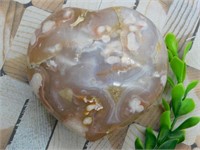 HATMANS FLOWER PETAL AGATE HEART ROCK STONE LAPIDA