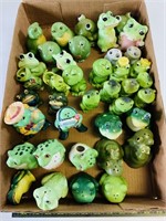 Large Collection of frog salt and pepper shakers