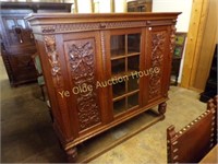 Matching Beautifully Carved Bruegel China Cabinet