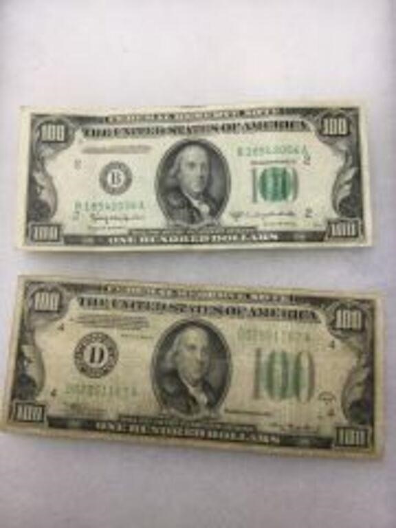 Benjamin Franklin $100 Bills (2)