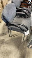 (4) Black Metal Upholstry Chairs