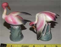 Vtg Pair Occupied Japan Handpainted Flamingo