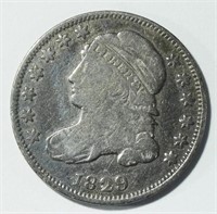1829 CAPPED BUST DIME VG+