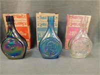 Decanters 8.5" T, 4.5" W. Three decanters