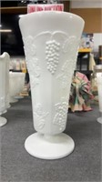 Milk pressed glass vase