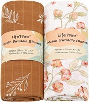 LifeTree Muslin Swaddle Blanket for Baby Girl,