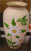 16" Tall Hand Painted Ceramic Vase