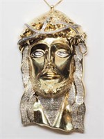 10KT YELLOW GOLD DIAMOND (3.00CT) "JESUS KING OF