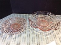 Pink Glass Serving Dishes