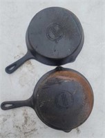 Two  9.5"  cast-iron skillets.