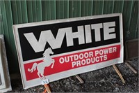 White Outdoor Power Products sign (72x36)