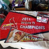 2011 St Louis Cardinals flag & Mark McGwire mem